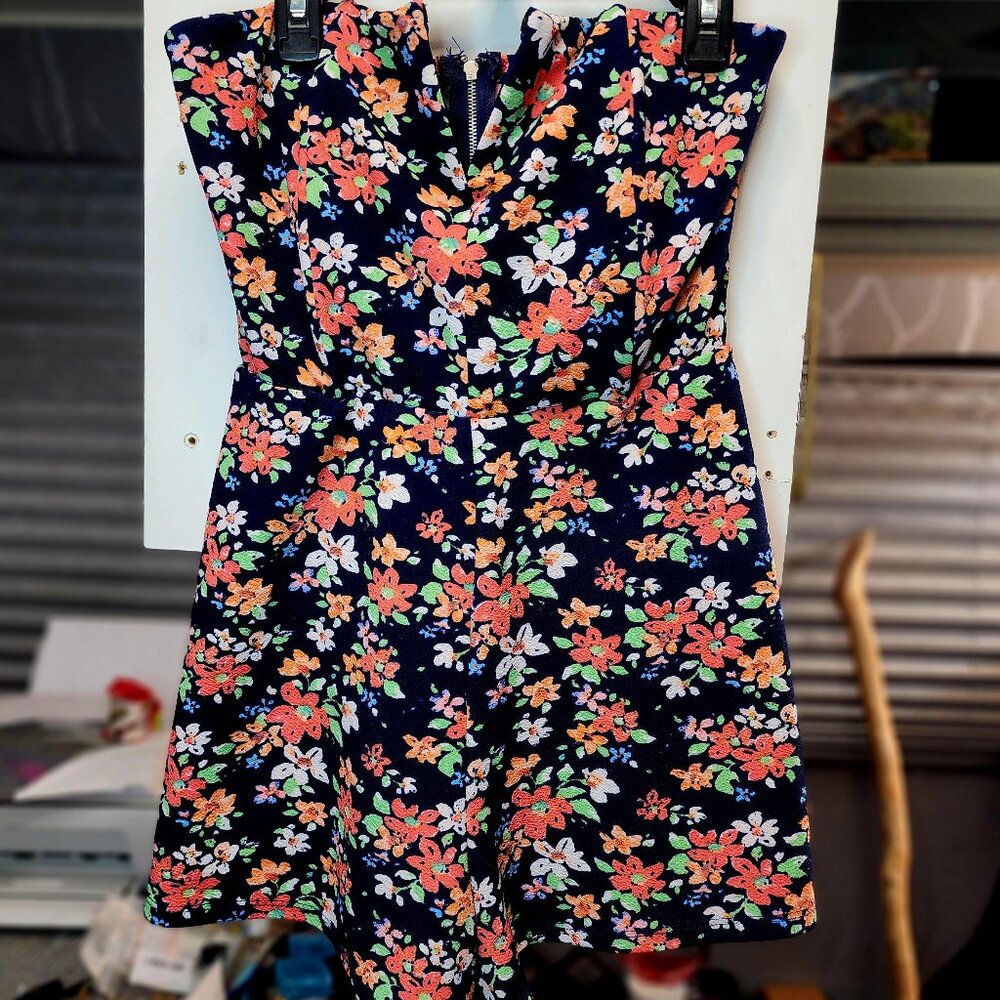 Strapless Summer Floral Short Romper